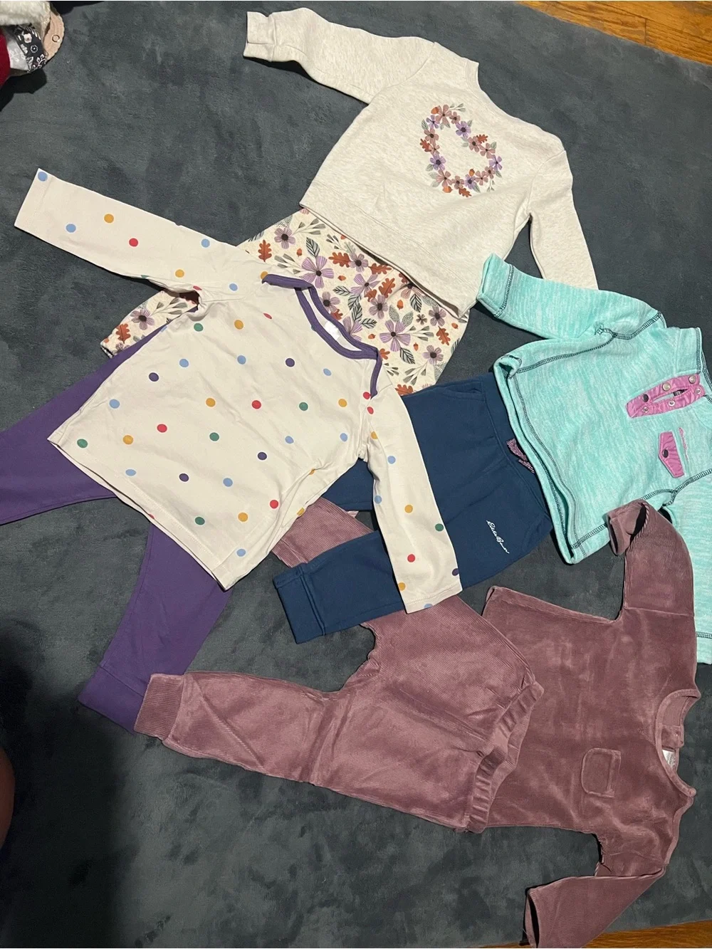 Girls Mixed Outfit Lot with Polka Dot Top & Floral Skirt